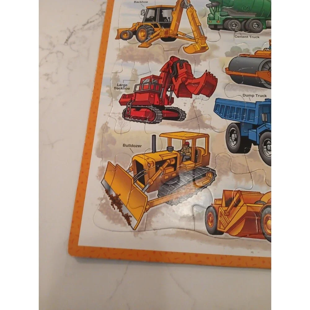 Picture Puzzle Patch 25 Piece Construction Vehicles Complete